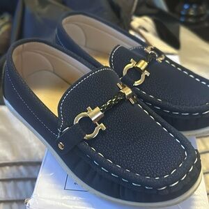 Navy blue boy loafers